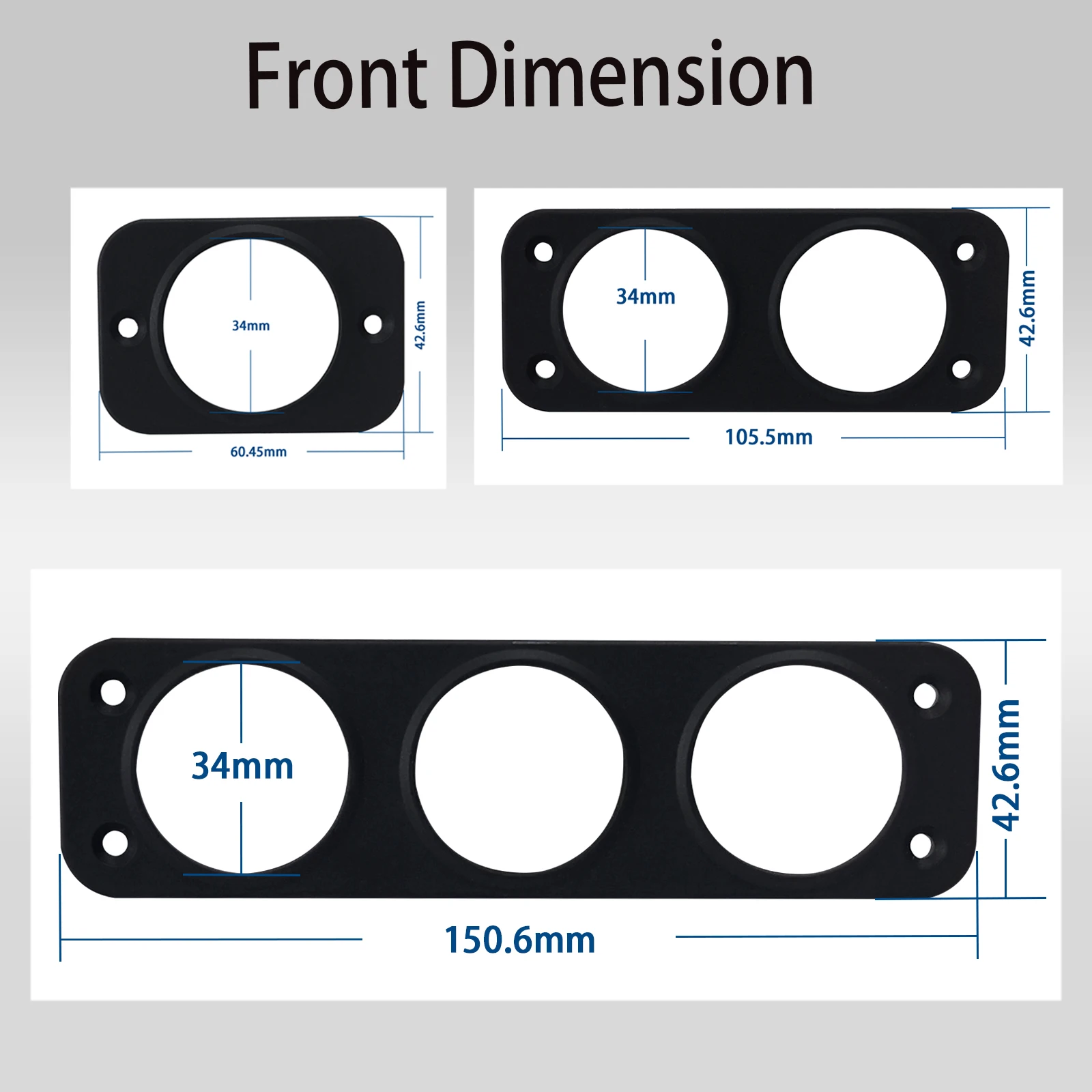 12V/24V USB Socket Panel For Car Truck RV Boat Motorcycle Marine 1/2/3 Hole Multifunction Panel Mount For USB Voltmeter Switch