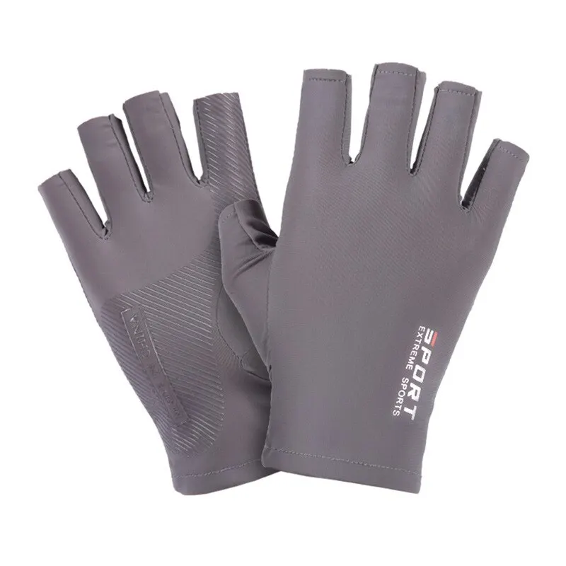 Ice Silk Halffinger Fahrradhandschuhe für Damen und Herren, Outdoor-Sport, Fitness, Fahren, Angeln, hochelastisch, bequem