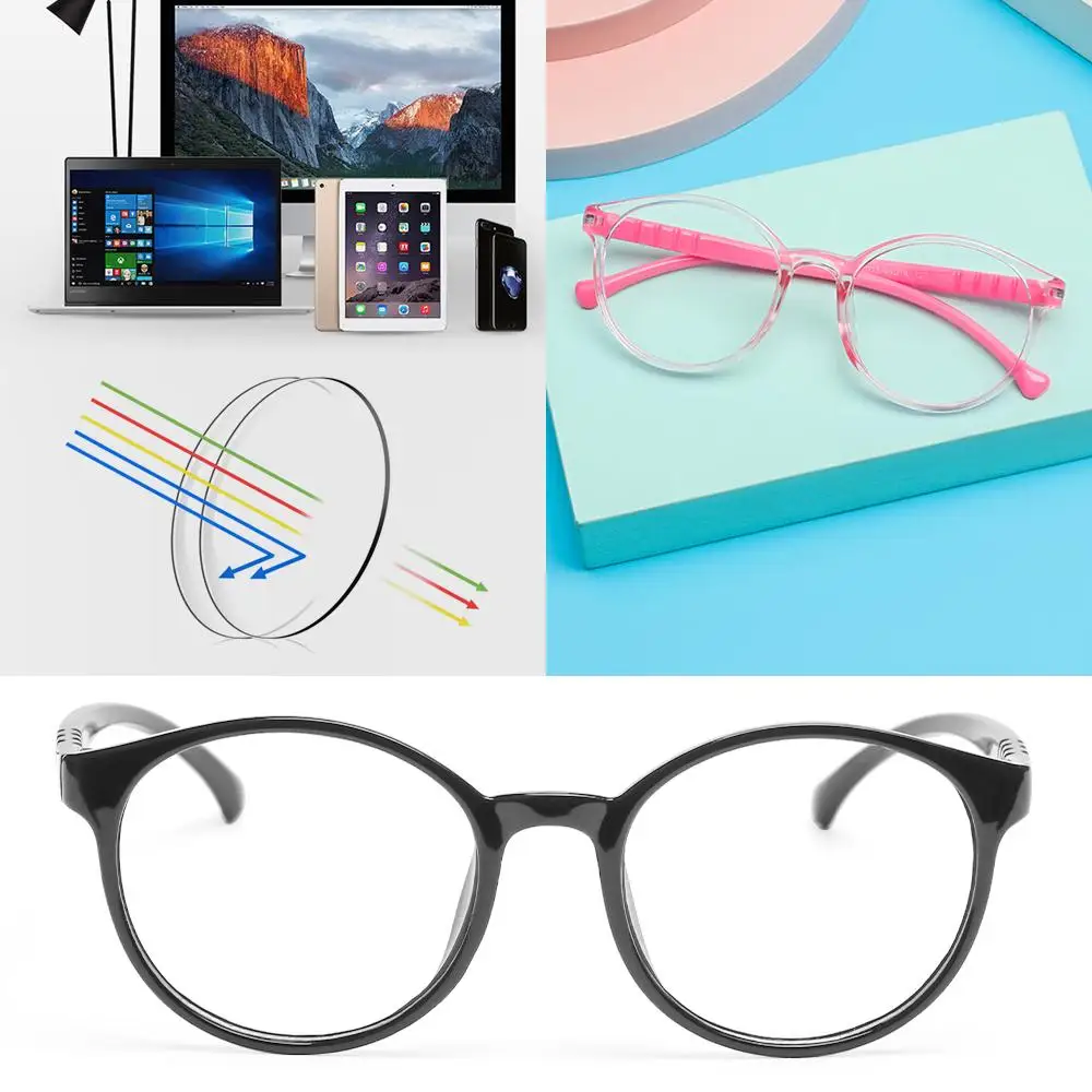 

Boy Girl Soft Frame UV400 Blue Light Blocking Glasse Kids Eyewear Computer Glasses Clear Lens