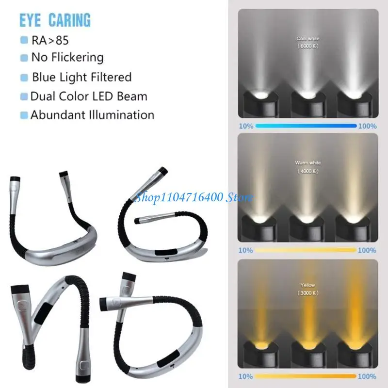 

y1gd силиконовый светильник для шеи USB C с зарядкой 3 цвета на выбор портативный для ремесел кемпинга