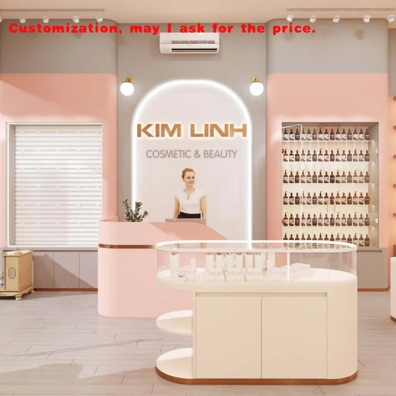 

custom.Elegant Refined Display Cabinet Beauty Products-Customizable Offline Beauty Store Showcase High-end Shopping