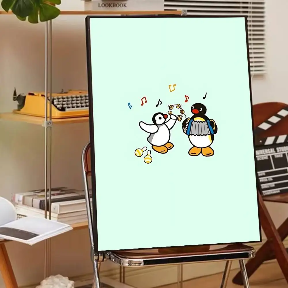 Penguin P-Pingu Classic Wall Art, Canvas Print Poster, Suitable for Home, Living Room, Room Decoration Painting