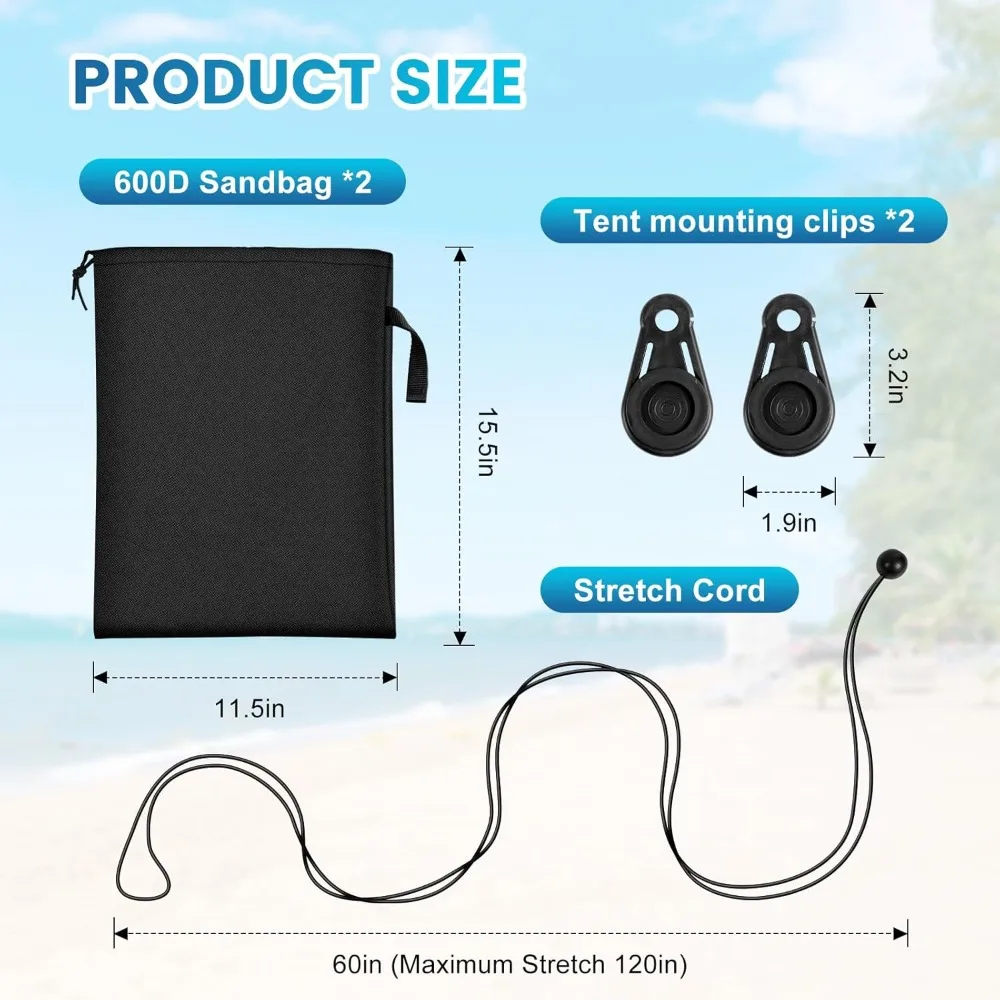 أوزان أكياس الرمل المحمولة على الشاطئ لثبات المظلة المقاومة للرياح #2