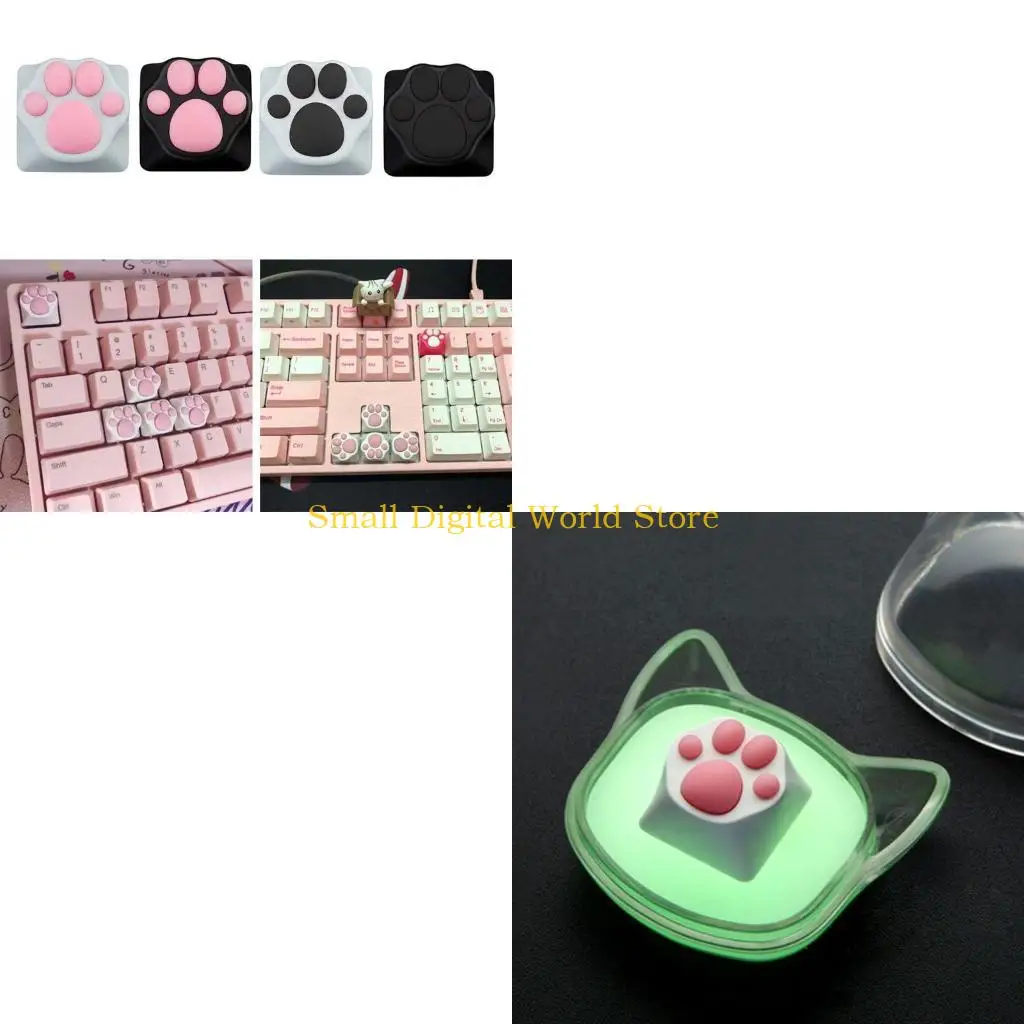

77UB Mechanical Keyboard Keycaps Silicone Soft Simulation for Cat Paw ESC Keycap for Cherry MX Switches DIY