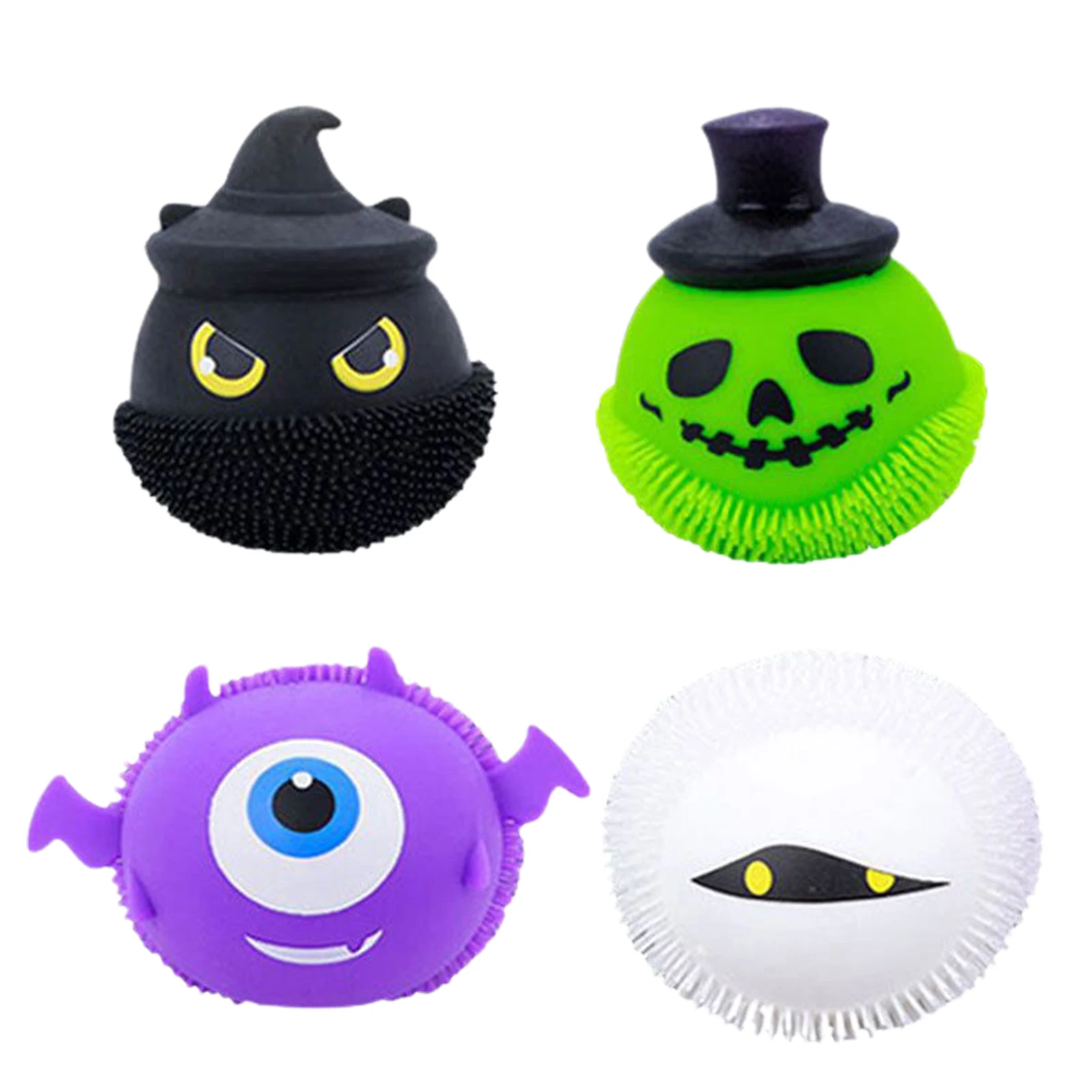 Juguete brillante para apretar del pequeño diablo de Halloween, bola suave creativa de TPR, descompresión