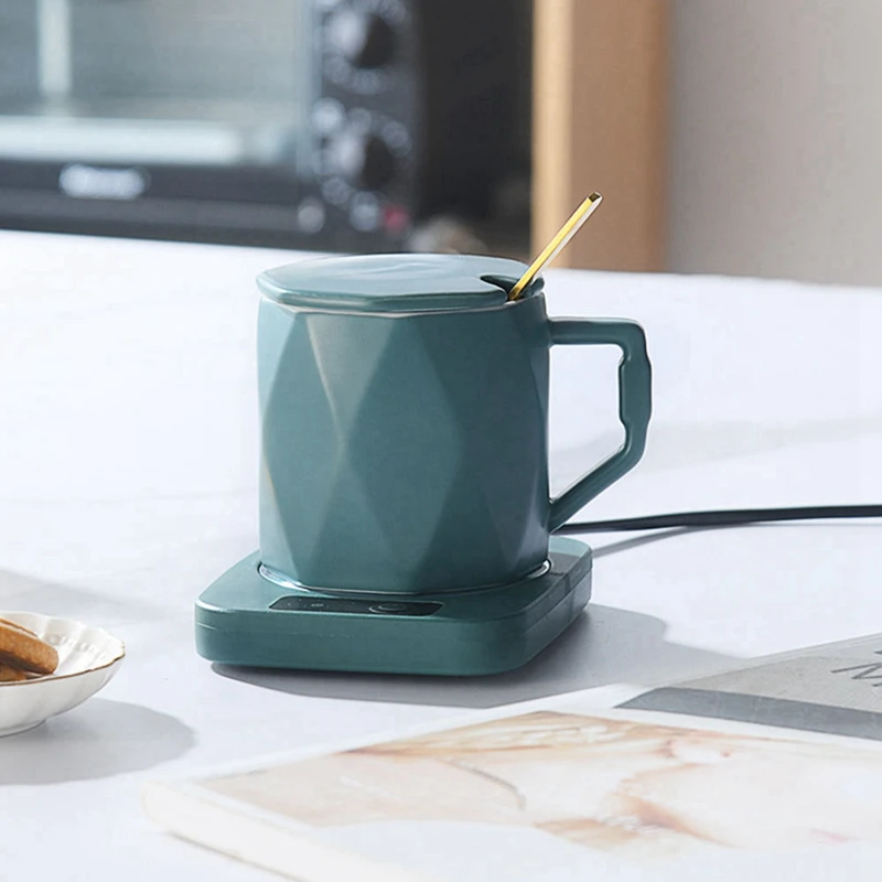 2x Becher Heizung Kaffeetasse Tasse wärmer Milch Tee Wasser Heizkissen Tasse Heizung warme Matte konstante Temperatur Untersetzer EU Stecker