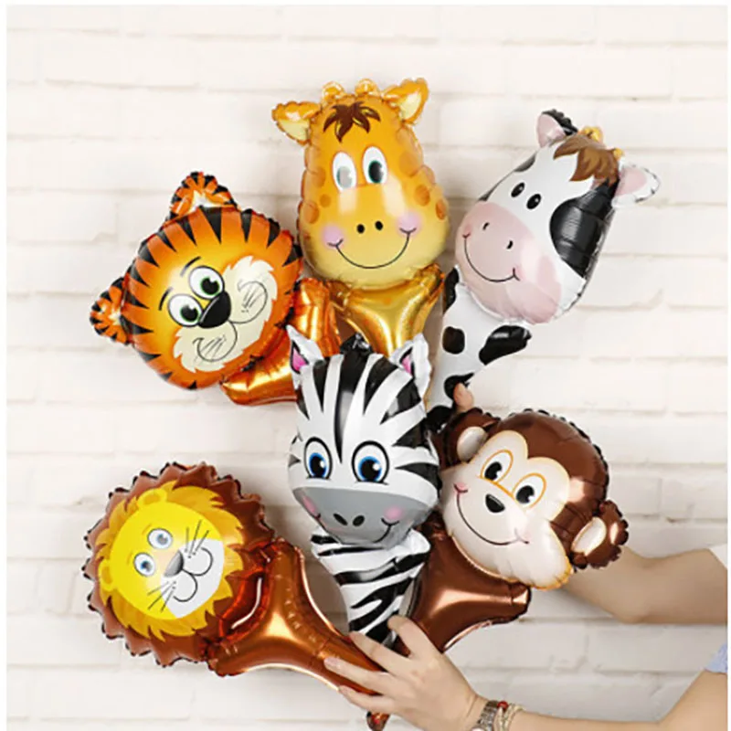 6pcs Safari Party Animal Balloons Jungle Theme Party Tiger Lion Air Balloon Kids Birthday Party Baby Shower Decorations Baloon