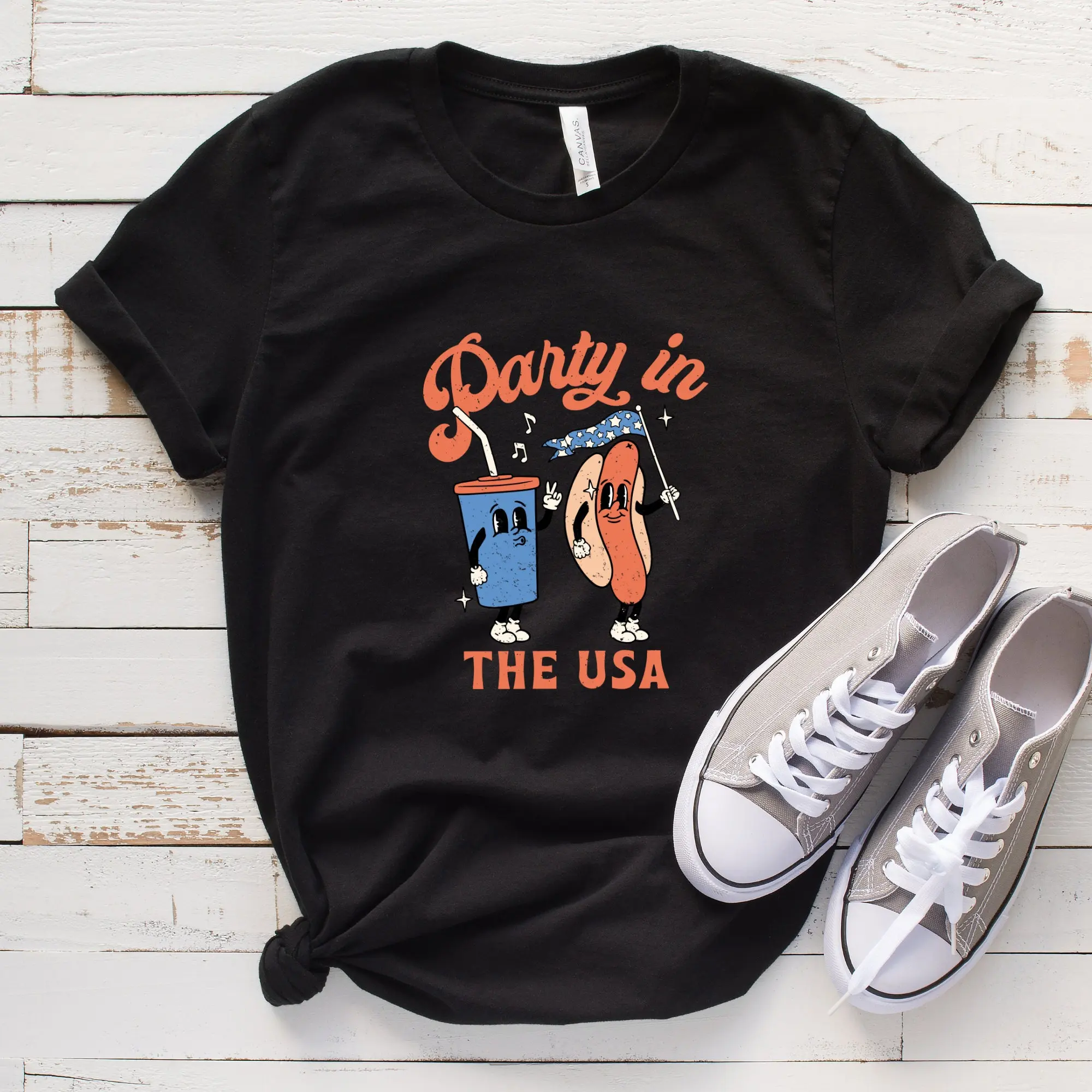 Party in the USA T Shirt 4th of July Funny Independence Day Outfit American Patriot Fourth Parade