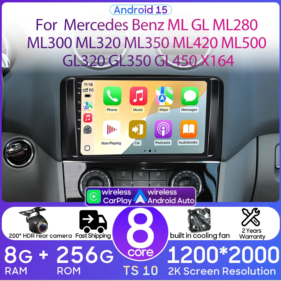 

Android Auto For Mercedes Benz ML GL ML280 ML300 ML320 ML350 ML420 ML500 GL320 GL350 Car Radio Multimedia Player GPS Wifi 4G DSP