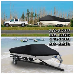 X Autohaux 210D FabricTrailerable Boat Cover 14-16/16-18/17-19/20-22FT Waterproof Fishing Ski Speedboat Anti-UV Canvas Yacht