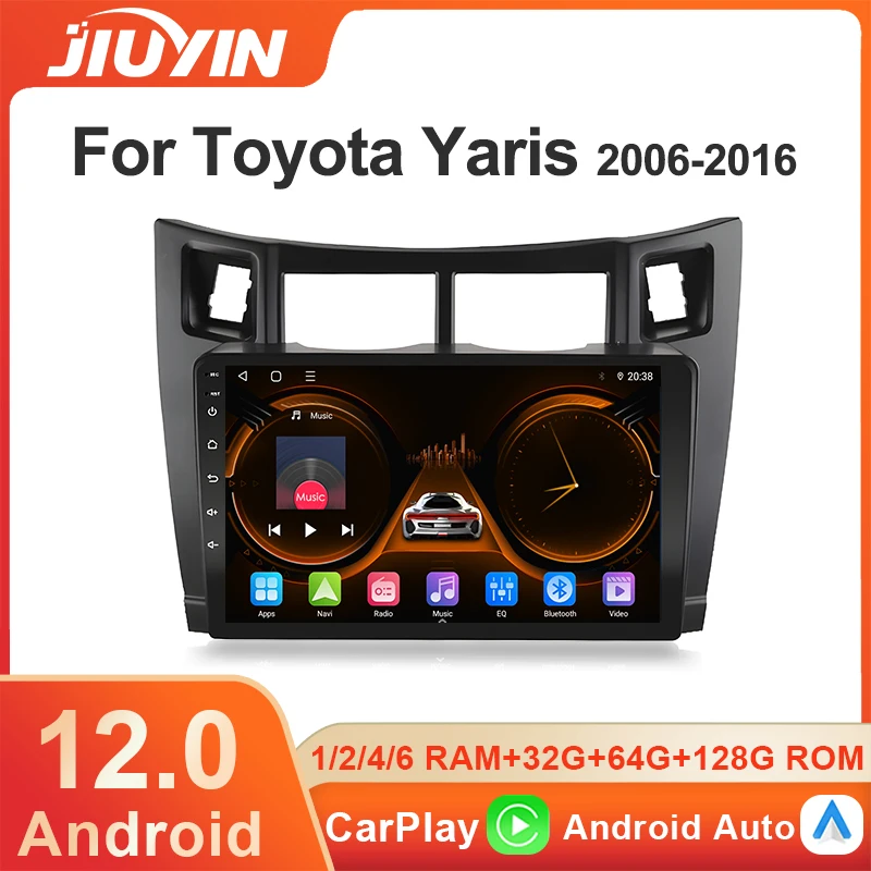 

JIUYIN 2Din Android 12 Car Radio For Toyota Yaris 2005-2012 Stereo Multimedia Video Player 4G Carplay Head Unit Autoradio RDS