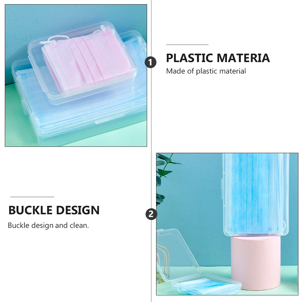 

10pcs Mask Storage Box Transparent Plastic Multi Functional Small Container Travel Use Lightweight Compact