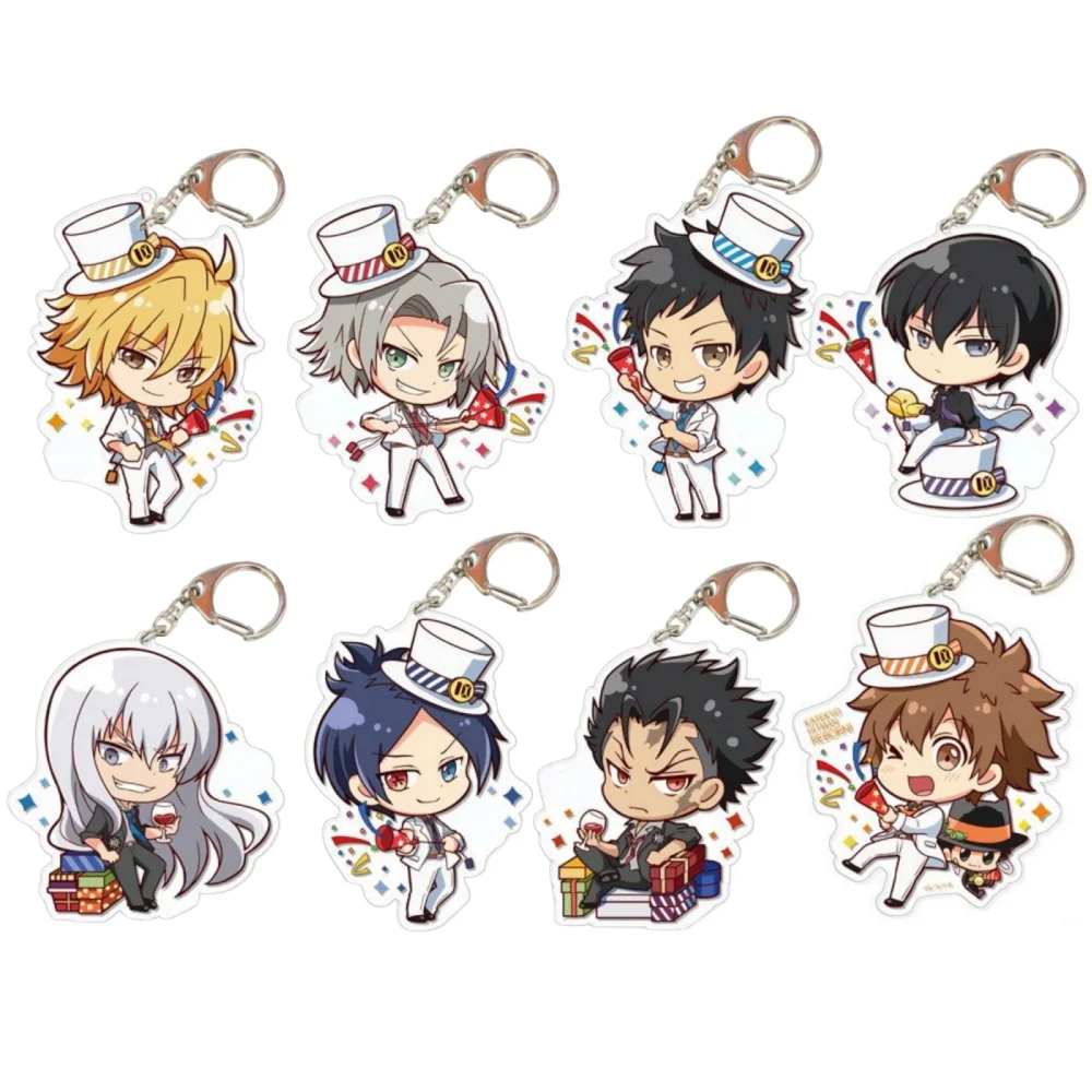 Charm Anime Fans Gifts Family Teachers HITMAN REBORN Q Edition HD Character Acrylic Keychain Decor Series About 6cm