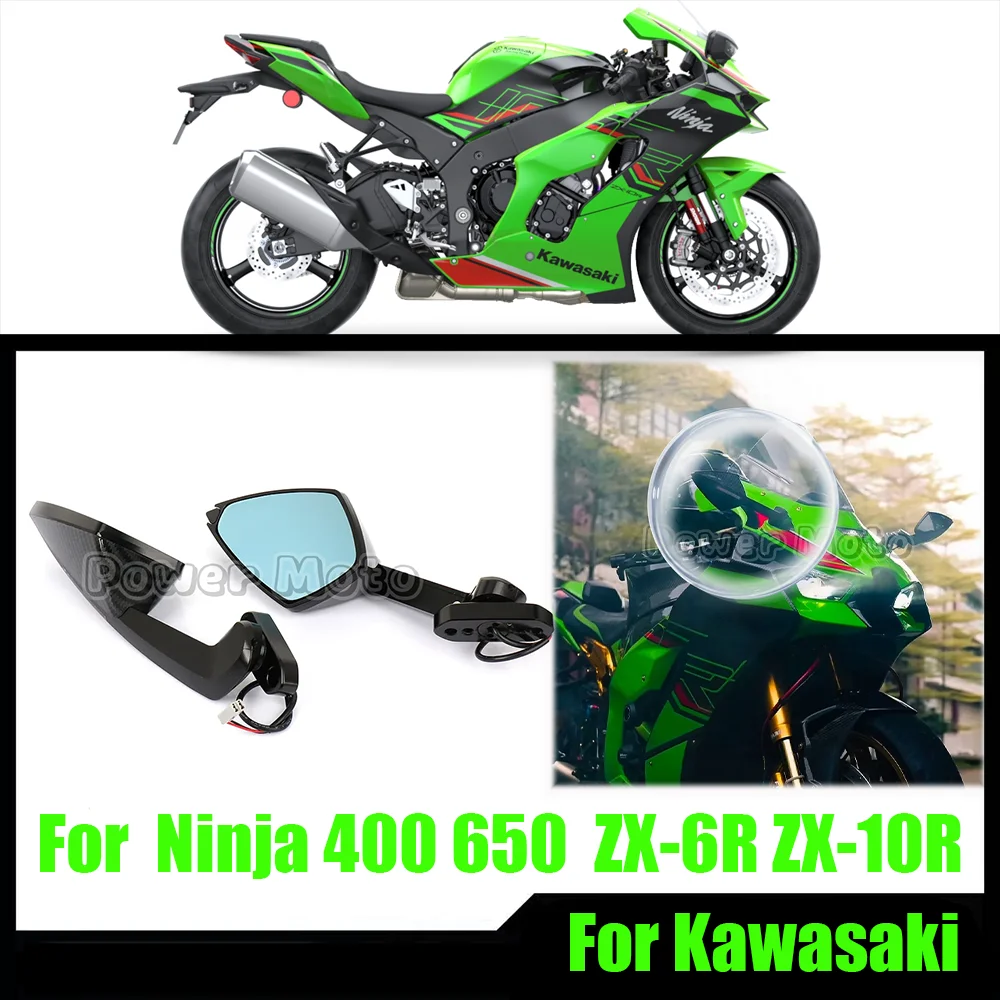 

For Kawasaki Ninja 400 NINJA 650 ZX6R ZX-6R ZX10R ZX 10R Motorcycle Accessories Rearview Mirrors With Turn Signals LED