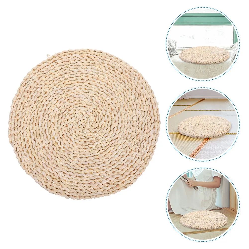 

Round Straw Weave Pouf Cushion for Outdoor Furniture Patio Chairs Yoga Sitting Floor Mat Japanese Style Seat Pad Comfortable