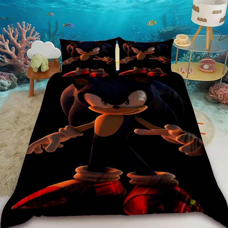 

Duvet Cover Blue Lightning Sonic Bedding Set, Comfortable and soft. Bedroom, living room, room decor,