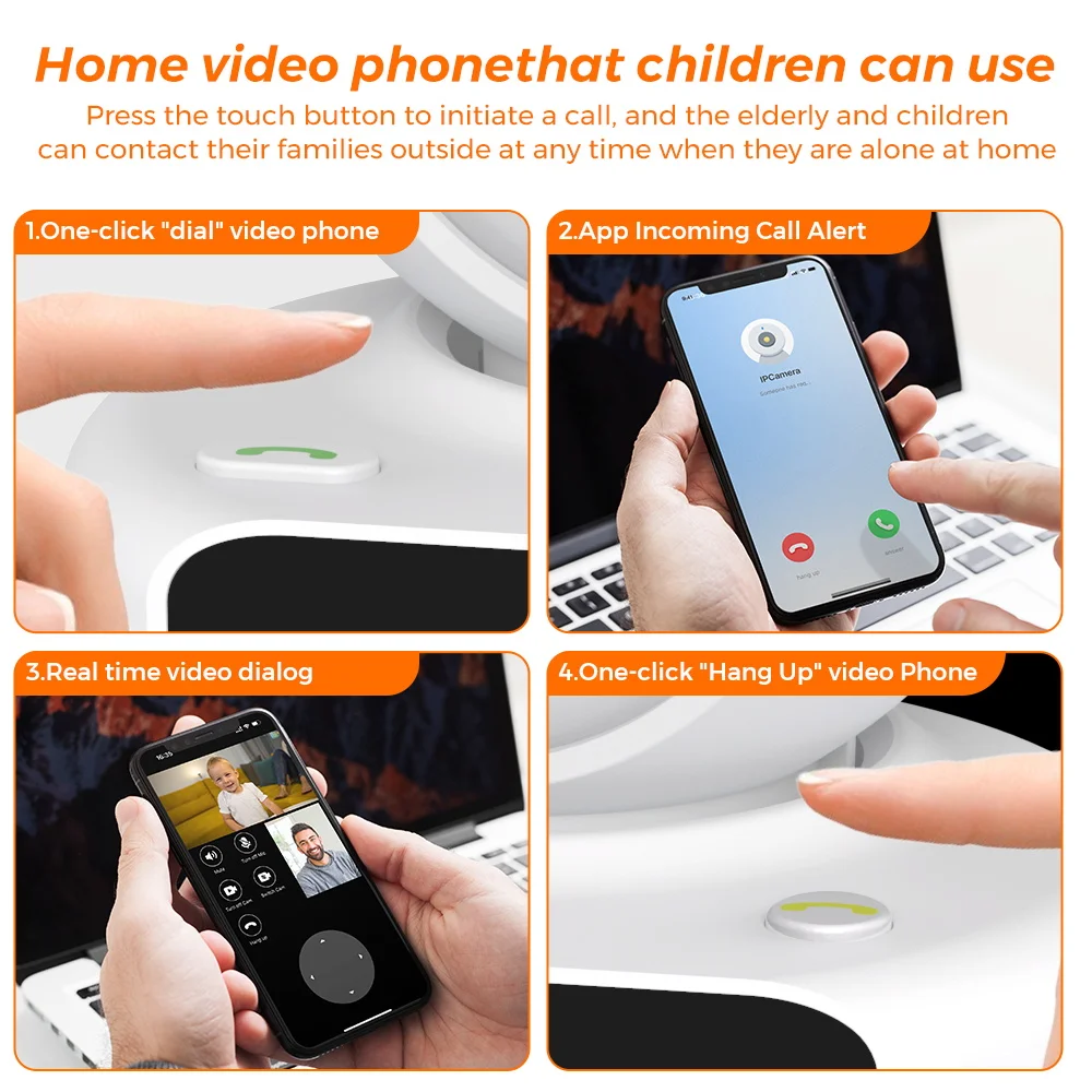 1080P Wifi Camera Baby Monitor 4MP 2.4 inch Screen Home Security Camera Two Way Audio Video Calling PTZ Wifi IP Camera iCSee App image 2