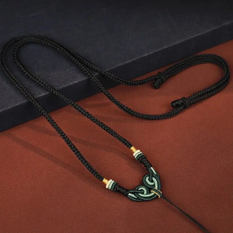 Chinese Traditional Auspicious Ruyi Knot Hand Woven Adjustable Necklace Cord Lucky Blessing Good Fortune Jewelry Rope For Men