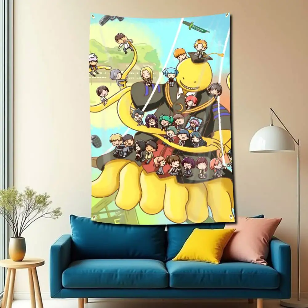 Koro-sensei  Anime Assass-Classroom Flag Tapestry Banner for Bedroom Living Room Outdoor Camping Custom Supported