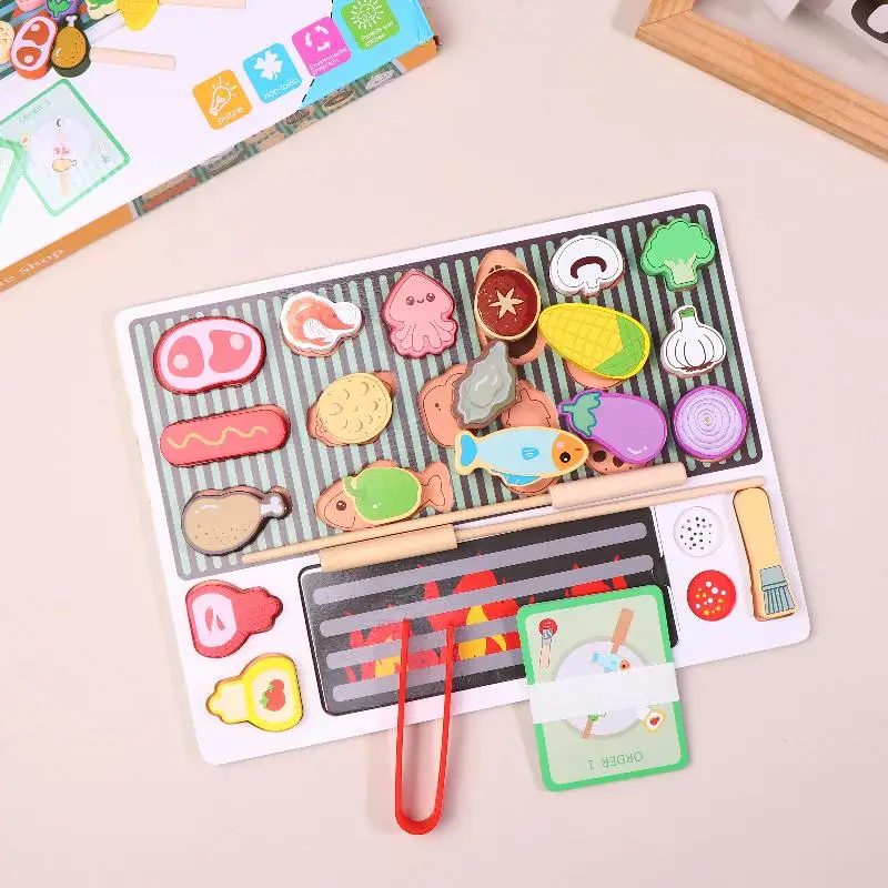 لوحة أحجية الصور المقطوعة ثلاثية الأبعاد التعليمية للأطفال التعليم المبكر متعة محاكاة الوالدين والطفل المطبخ الشواء فتاة #6