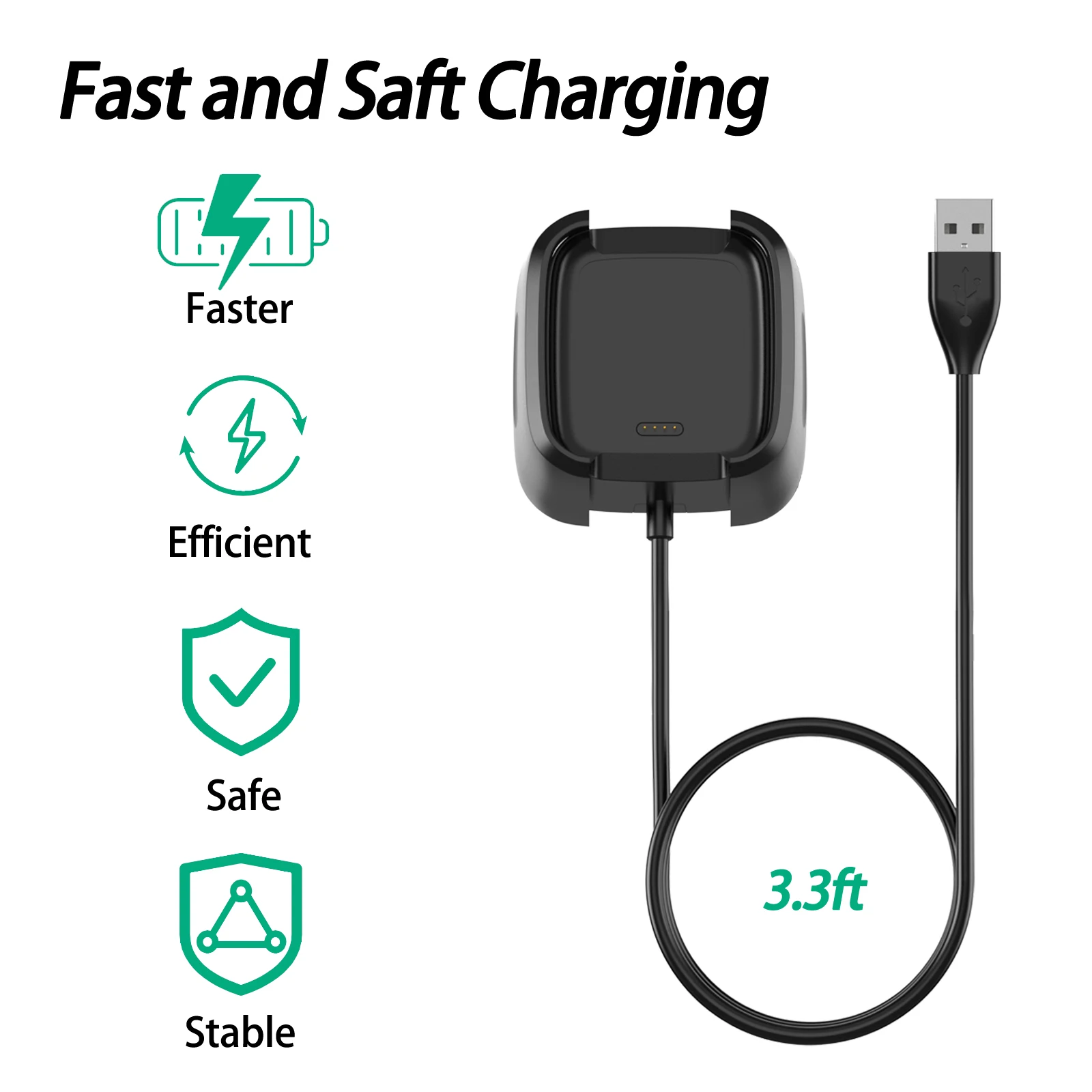 Smart Watch USB Charger For Fitbit Versa 2 Charging Cable For Fitbit Versa 2 Charger Dock Stand Cradle Smart Watch Accessories