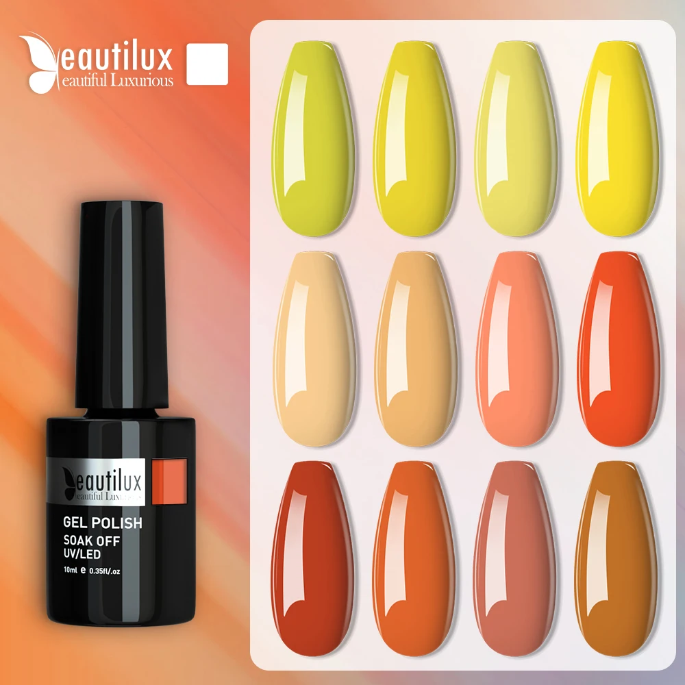 

Beautilux Nail Gel Polish Lemon Banana Mango Yellow UV Led Gel Varnish Papaya Orange Semi Permanent Nails Gels Lacquer 10ml