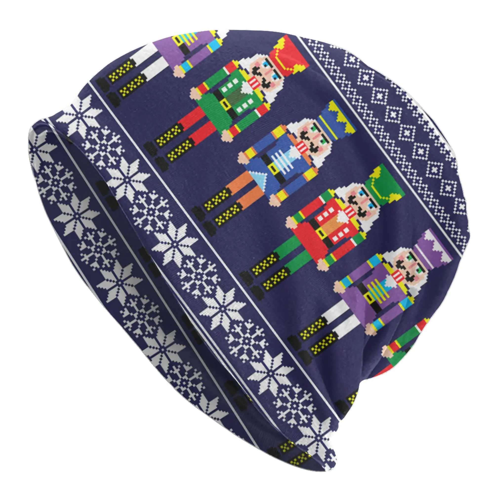 Christmas Nutcrackers Soldier Pattern Bonnet Hats Knitted Hat For Men Women Winter Warm Holiday Gifts Skullies Beanies Caps