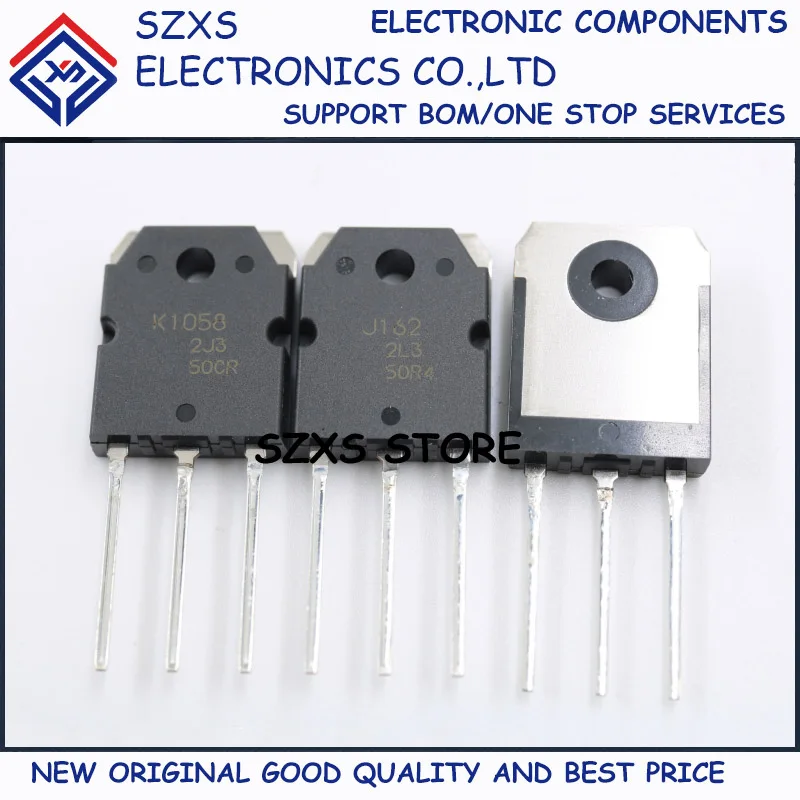 

New Original 1Pair 2SK1058 K1058 + 2SJ162 J162 TO-3P Field-effect Transistor In Stock Electronic Components Good Quality