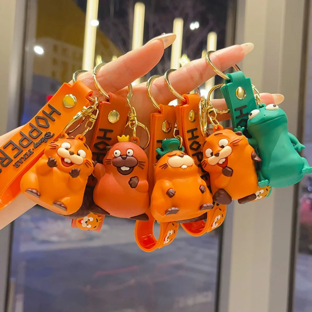 

3D Printed Cute Orange Beaver Keychain Cartoon Animal Bag Charm Car Keyring 3D Print Fan Gift Birthday Present