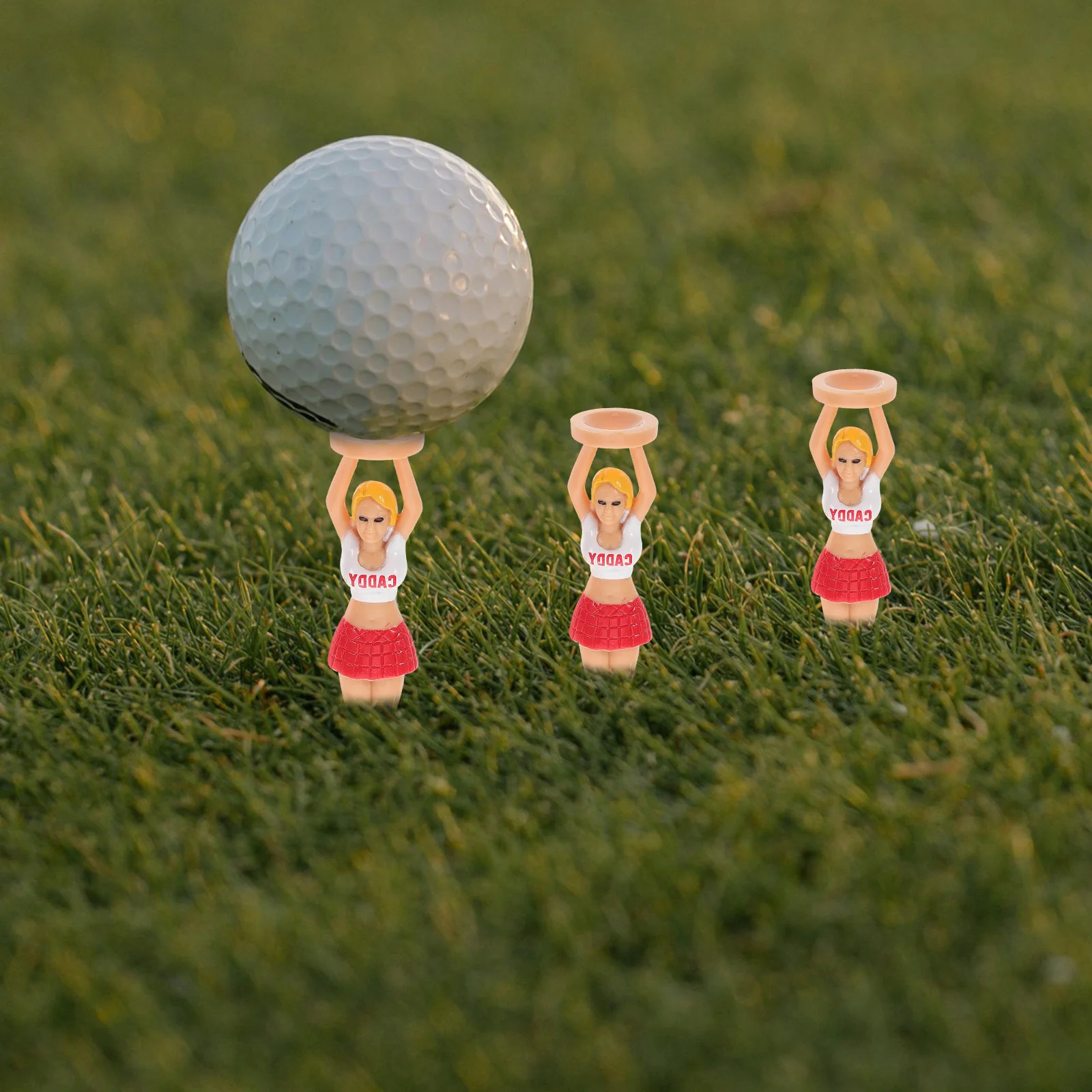 

5Pcs Golf Tees Plastic Beauty Ball Nail Design Fun Golf Accessories for Women Men Unbreakable Short Tees for Driving Range