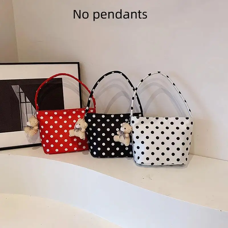 ●Oxford Cloth Shoulder Bag Polka Dot Large Capacity Tote Bag Lightweight Multi-color Handbag Women's Gift