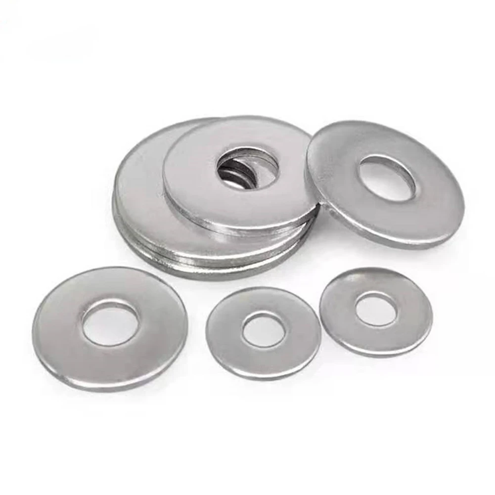 105pcs Stainless Steel Flat Washers Assortment Kit For M3*20PCS Metric4*20PCS M5*20PCS M6*15PCS M8*15PCS M10*15PCS Flat Washer