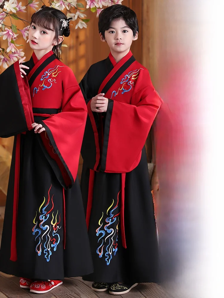 

Детский традиционный китайский костюм Ханьфу для выступлений, для мальчиков и девочек, для церемонии поступления в детский сад и начальную школу