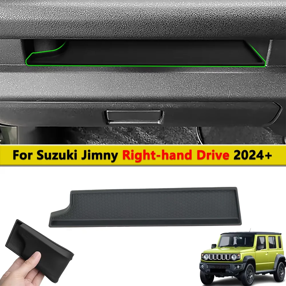 

Front Passenger Grab Handle Storage Box Organizer Tray Silicone Mat For Suzuki Jimny RHD 2024 2025 Interior Parts Accessories