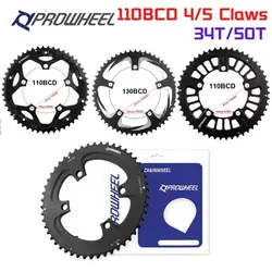 Prowheel 110 BCD Bike Chainring Double Speed 34T 50T Road Bike Chainwheel 9/10/11 Speed 110BCD Bicycle Chain Ring Bicycle Part