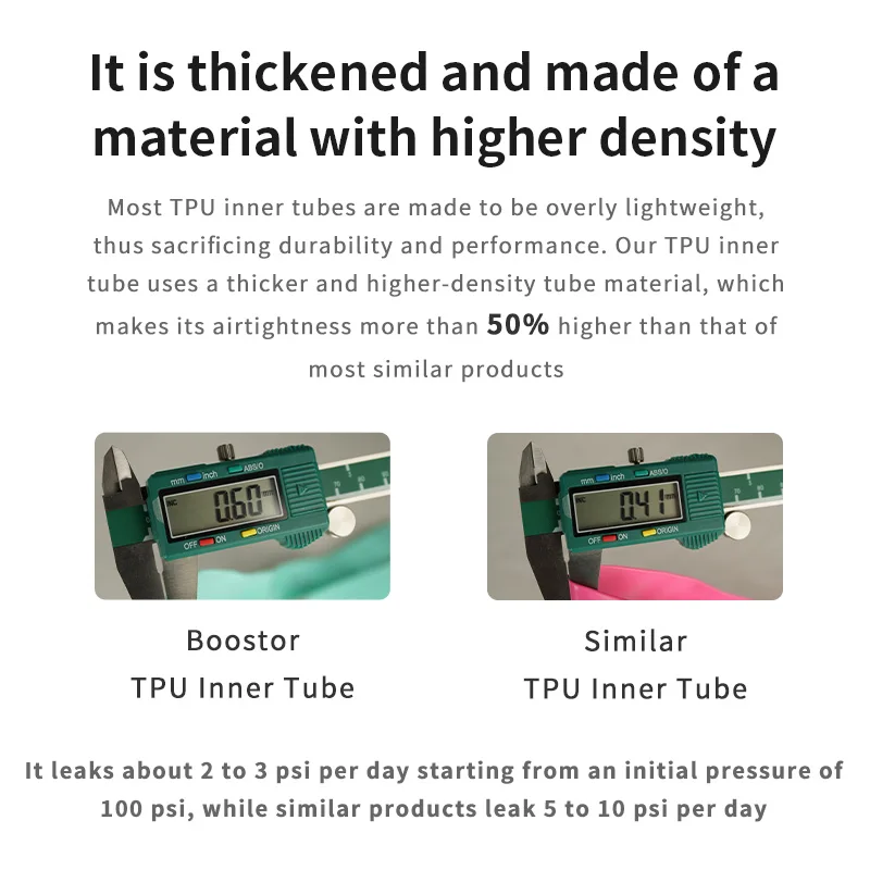 Boostor TPU Inner Tube 700cx23/32C 32/43C Bike Butyl Rubber Tube FV 48/60/80mm Road Bicycle Inner Camera Bicycle Accessorie - Image 6
