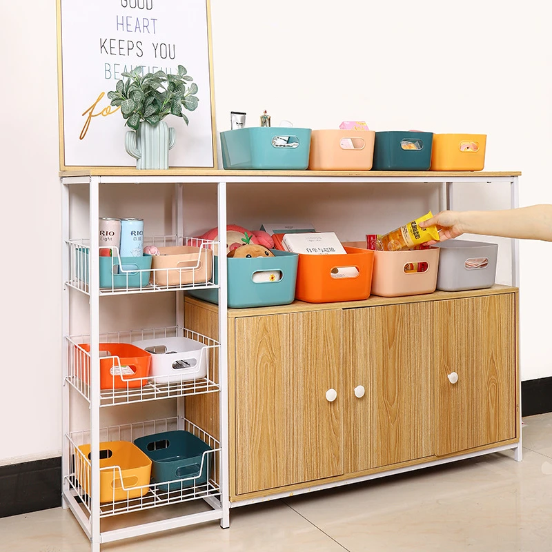 Japanese Style Storage Box Underwear Clothes Organizer Jewelry Pencil Makeup  Case Toy Basket Kitchen Items Plastic Container