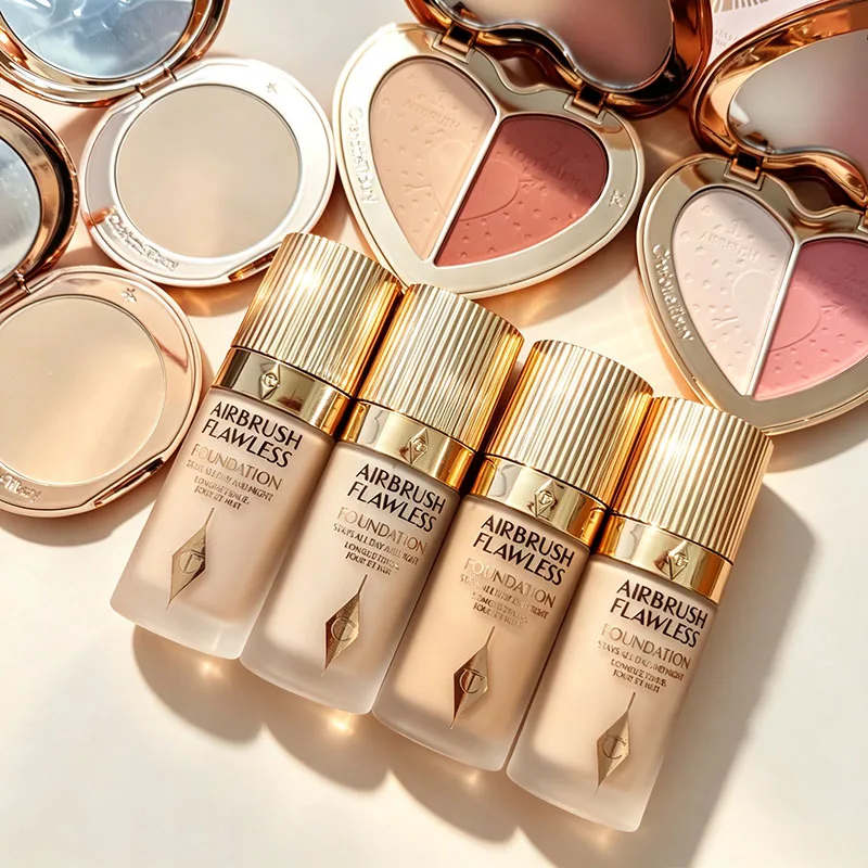 Charlotte 4 Colors Pink Diamond Heart-Shaped Lipstick Luminous Lip Glow and Two Color Heart Shape Powder Blusher Tilbury Makeup - view 6