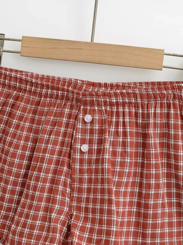 미국 스타일 핫걸 로우 웨이스트 엘라스틱 허리 투 버튼 캐주얼 반바지 여성 여름 루즈 슬리밍 홈 핫팬츠