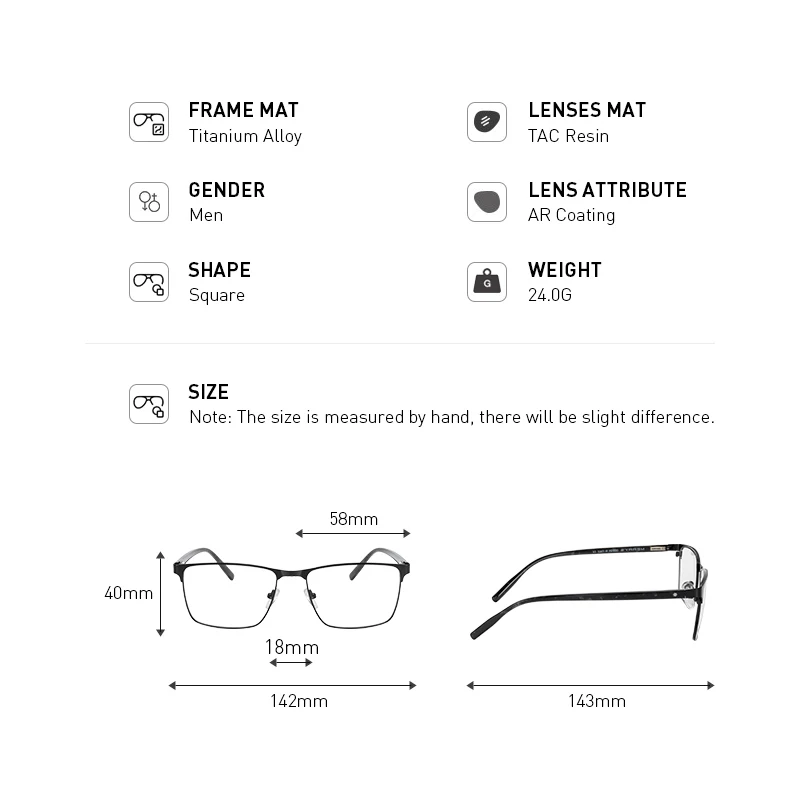 MERRYS DESIGN Men Square Titanium Alloy Glasses Frame Women Acetate Legs Eyeglasses Male Business Optical Glasses S2416