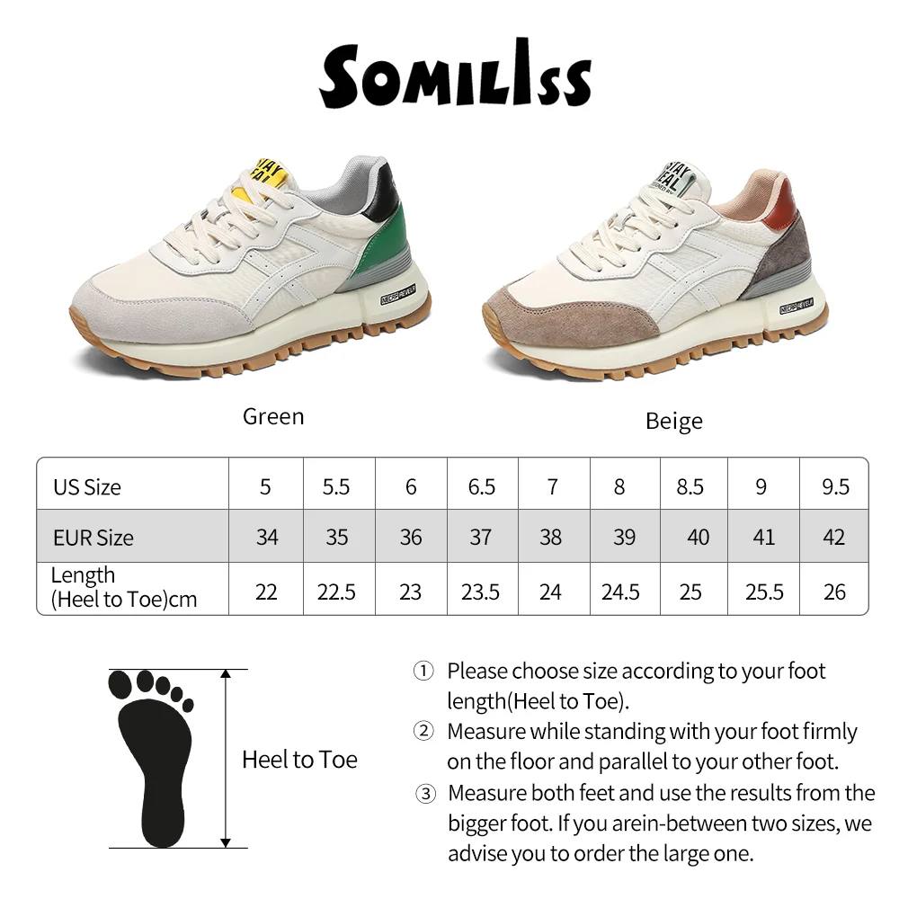 SOMILISS Women Platform Sneakers Genuine Leather Lycra Suede Patchwork Breathable Fashion Ladies Casual Sneakers Running Shoes