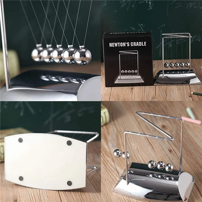 

ABSS-2X Newton Balls Bring 5 Balls, Z Shape Newton Cradle, Electroplated Metal Material Pendulum Balls With Base