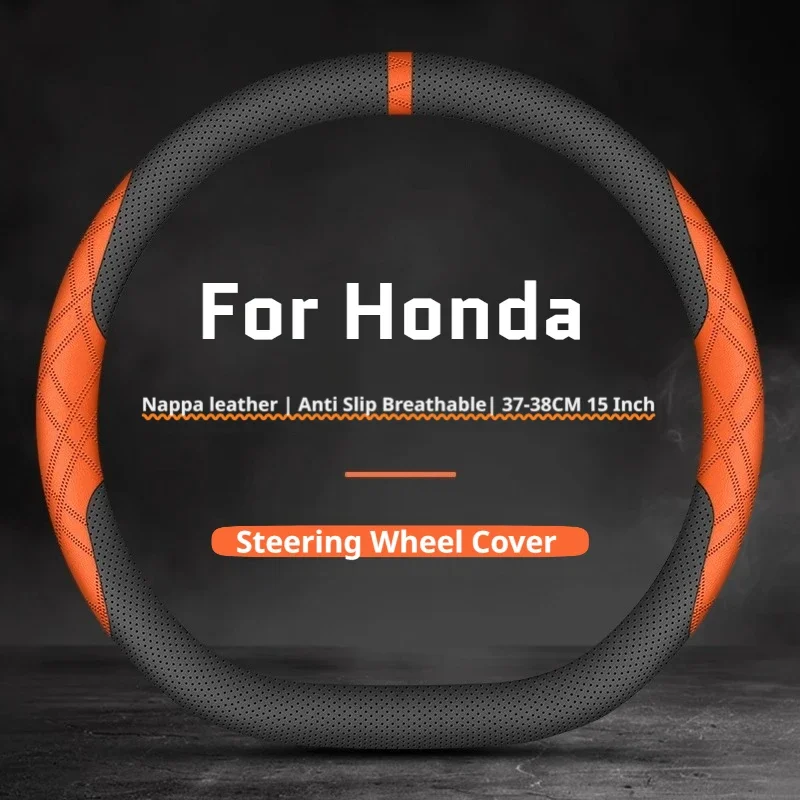For3Honda3Leather3Car3Steering3Wheel3Cover3Breathable3Anti3Slip3Fit3CR-V3Civic3Accord3HR-V3City3Fit3Pilot3Odyssey3Accessories