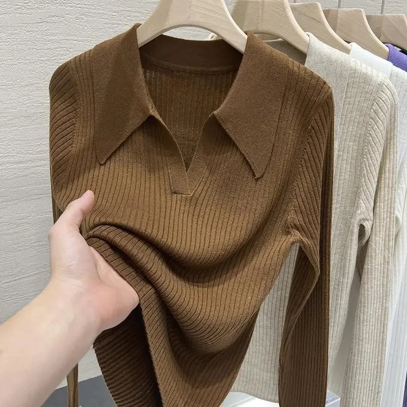 Autumn Winter Women Sweater 2024 New Fashion Jersey Square Collar Long Sleeve Sweaters Jumper Thick Knitwear Pullovers Soft Pull