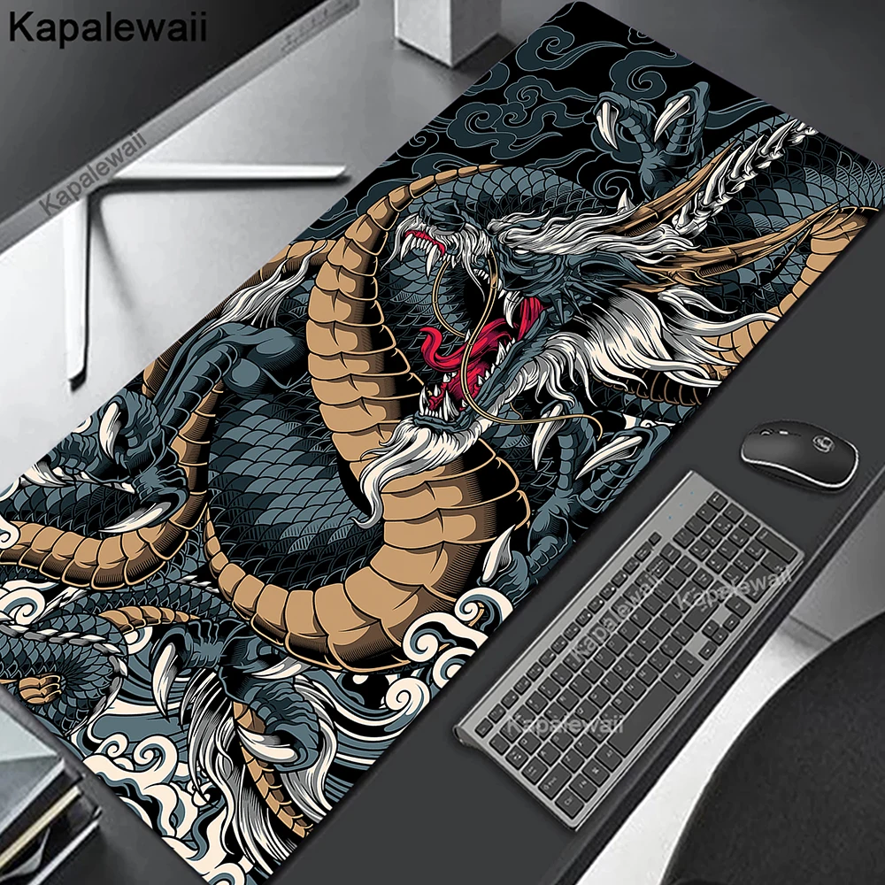 Tapis de souris Dragon chinois Gaming, Sub Tai Chapel Koi, Large, 900x400, Polymère Gamer, média, Tapis PC, Polymère de bureau, Tapis de clavier