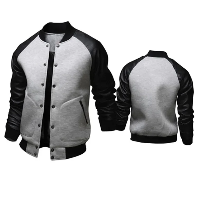 Herren Patchwork-Jacke, Großhandel, Baseball-Shirt mit großen Taschen, Herbst-Winter-Mantel, Vintage Streetwear Mode – Detail 4