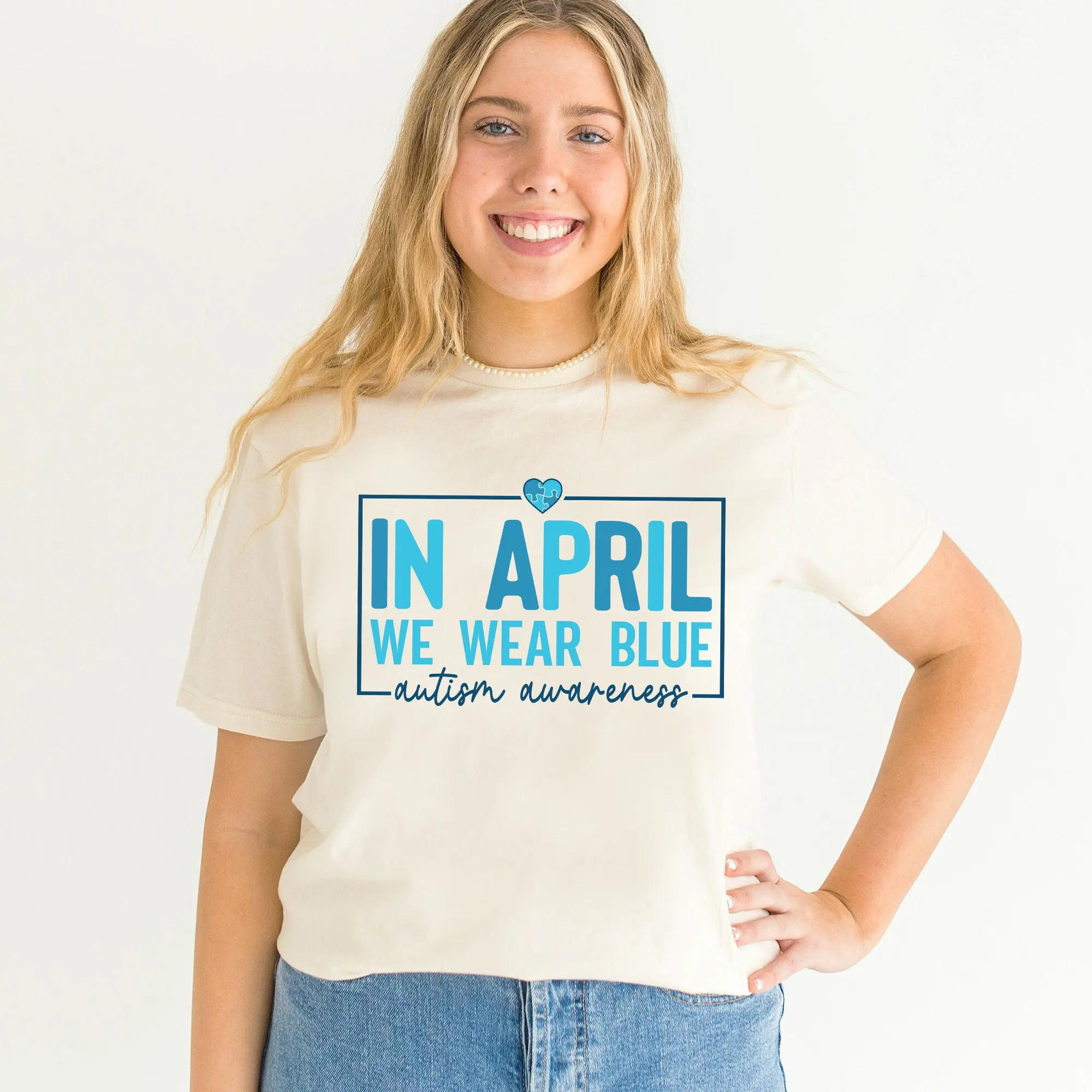 ในเดือนเมษายนเราสวมเสื้อยืดสีน้ําเงินปริศนาให้ความรู้ออทิสติก SupporT Day s RTR230