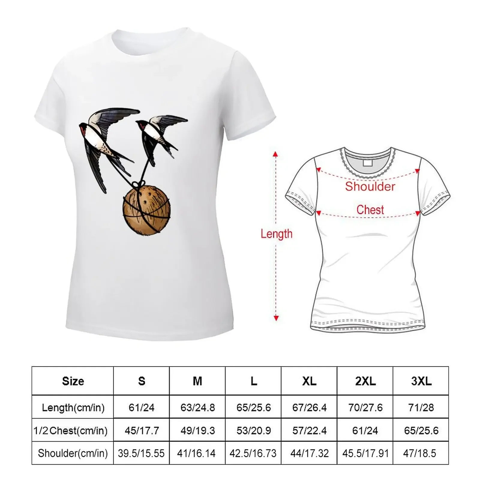 European or African Swallow Classic T-shirt graphics korean fashion kawaii clothes tshirts for Women