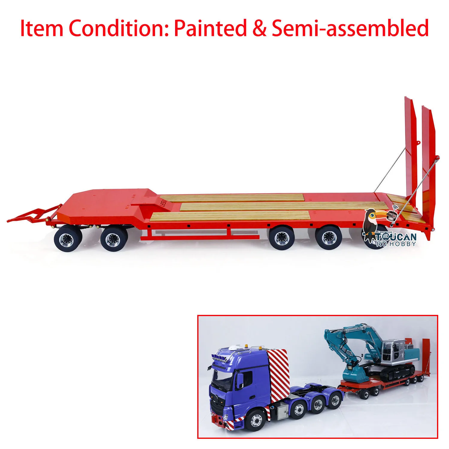 LESU Accessories Metal Flatbed Trailer Finished Spare for Toys 1/14 RC Hydraulic Dumper Truck Tipper Car Parts THZH1774