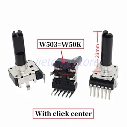 5pcs RA11 PioneerDJ With Midpoint Audio Amplifier Mixing Console Mixer Potentiometer W503 W50K Half Shaft 23MM 6Pins